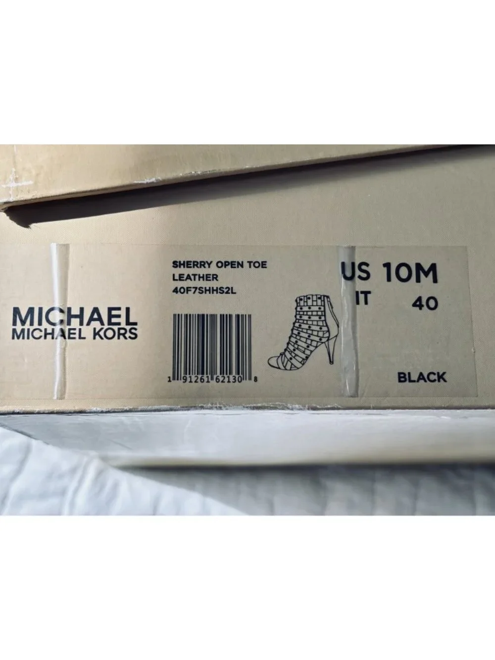 Michael Kors Black Studded Strappy High Heel Sandals Size 10M With Original Box